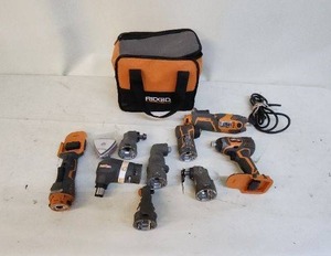 lot 42 image: RIDGID Multi-Tool Set with Accessories and Carry Bag
