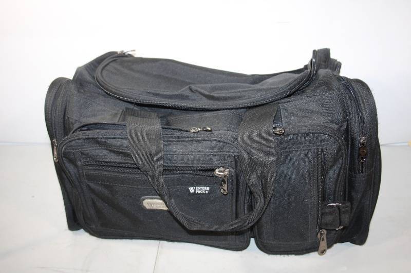 lot 120 image: Vital Packs Black Travel Duffle Bag with Multiple Compartments