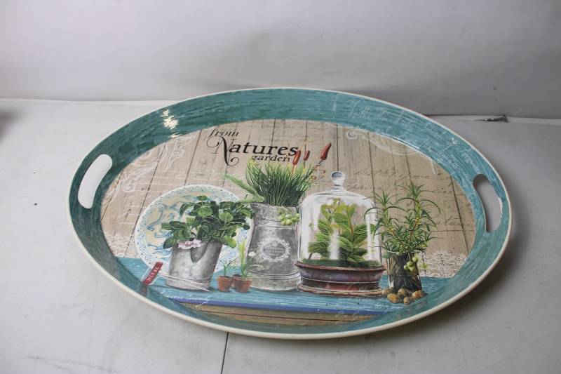 lot 133 image: Decorative Serving Tray with Natures Garden Design