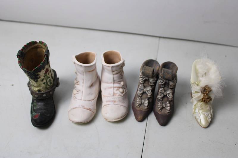 lot 155 image: Set of 4 Decorative Miniature Shoe Figurines