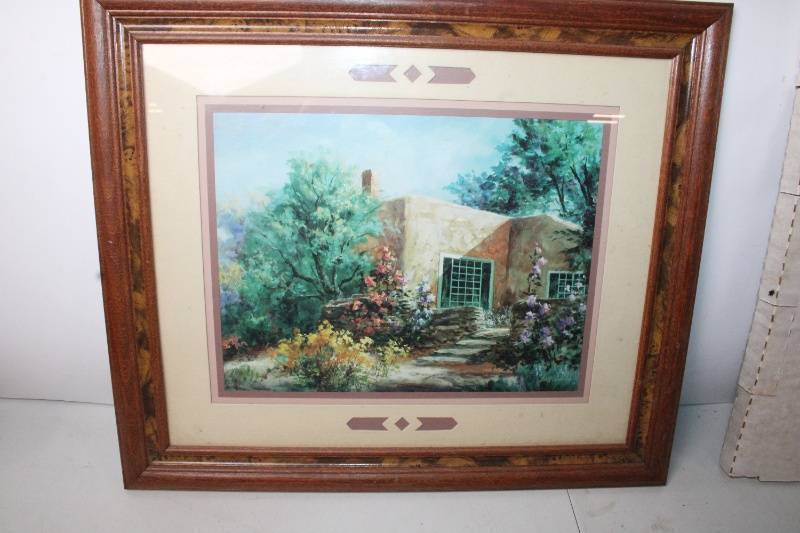lot 257 image: Framed Wall Art with Scenic Landscape Painting