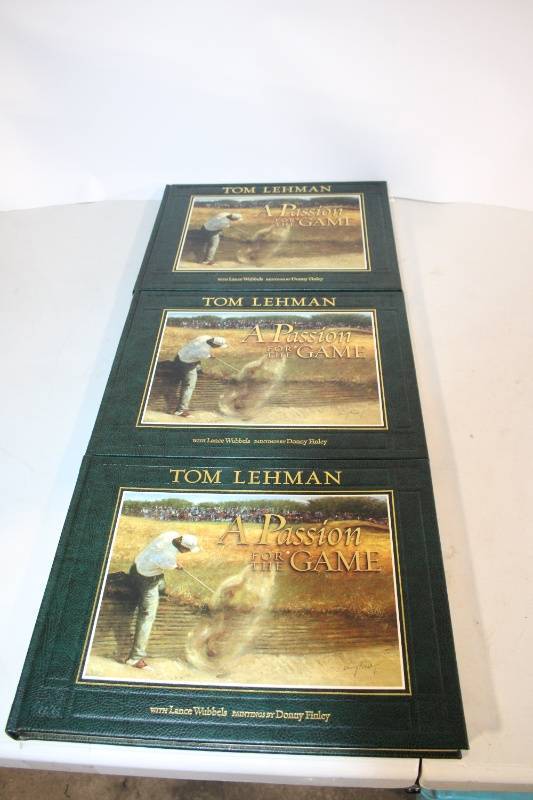 lot 290 image: Set of 3 A Passion for the Game by Tom Lehman Books