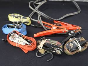 lot 83 image: JUMPER CABLES  RATCHET STRAPS