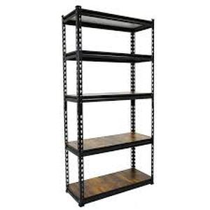 lot 7 image: KINGS RACK Black 5-Tier Boltless Tier Height Adjustable Garage Steel Storage Rack Shelving Units (30 in W x 60 in H x 12 in D)  Customer Returns See Pictures