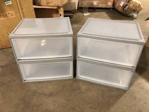 lot 3 image: Lot of IRIS USA 47 qt. Compact Clear Plastic Stacking Drawers  Customer Returns See Pictures