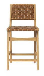 lot 69 image: Ceylon Woven Counter Height Barstool BrownNatural Wood - Threshold
