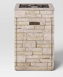 lot 75 image: 25 Stack Stone Column Fire Pit Light Brown - Threshold