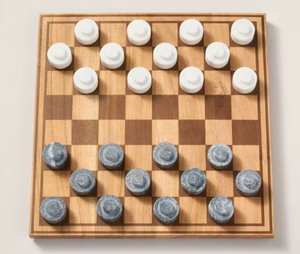 lot 103 image: Wood & Marble Checkers Board Game - Hearth & Hand with Magnolia Classic Adult Game, Problem Solving, 2 Players