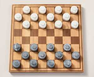 lot 104 image: Wood & Marble Checkers Board Game - Hearth & Hand with Magnolia Classic Adult Game, Problem Solving, 2 Players