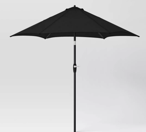 lot 109 image: 9 Round Outdoor Patio Market Umbrella with Black Pole - Threshold