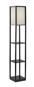 lot 223 image: Mainstays 62 Plastic Black Shelf Floor Lamp
