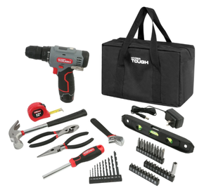 lot 226 image: 50PCS Hyper Tough 12V Max Cordless 38-Inch Drill Driver Project Kit