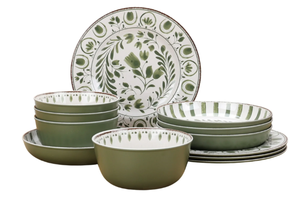 lot 231 image: 12PCS Better Homes & Gardens Bamboo Melamine Dinnerware Set