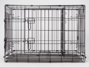 lot 406 image: Wire Collapsible Dog Crate - Black - Boots & Barkley- Medium Size