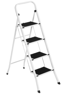 lot 407 image: Best Choice Products 4-Step Portable Folding Steel Ladder w Hand Rail, Wide Platform Steps, 330lbs Capacity