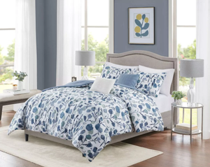 lot 433 image: 5PCS King Size Ramona Seersucker Tulip Print Comforter Bedding
