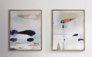 lot 437 image: 2PCS Project 62 - Abstract Diptych Wall Art Canvas Set