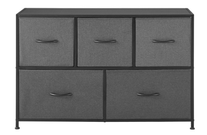 lot 442 image: Mainstays 5 Drawer Fabric Storage Dresser for Bedroom