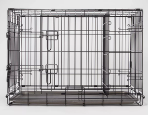 lot 452 image: Wire Collapsible Dog Crate - Black - Boots & Barkley- Medium Size