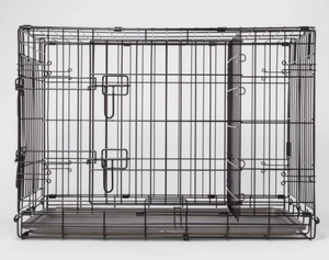 lot 454 image: Wire Collapsible Dog Crate - Black - Boots & Barkley- Small Size