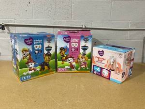 lot 304 image: LOT OF 3 Training Pants 2t3t and Size 4 Diapers