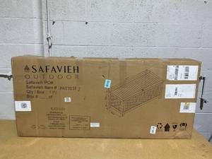 lot 78 image: SAFAVIEH Outdoor Collection Abri Black 48-Inch Long Cushion Box