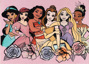lot 124 image: Disney Princesses 3 x 5 (ft) Polyester Princess Group Plush Rectangular Indoor Area rug