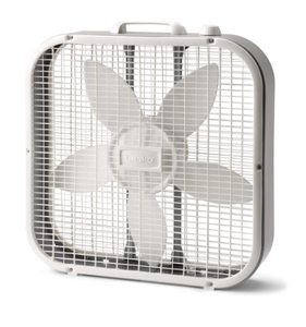 lot 301 image: Lasko 20 Classic Box Fan with Weather-Resistant Motor, 3 Speeds, 22.5 H, White