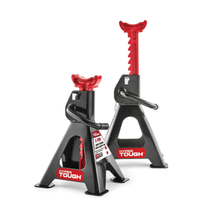 lot 314 image: Hyper Tough TH52002C 2 Ton (4,000 lb) Steel Jack Stands with Safety Pins, Black and Red, 1 Pair