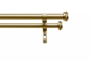 lot 336 image: EXCLUSIVE HOME Topper Double Curtain Rod and Finial Set 66-100