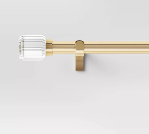 lot 340 image: Clear Ribbed Curtain Rod Brass 36-66 - Threshold