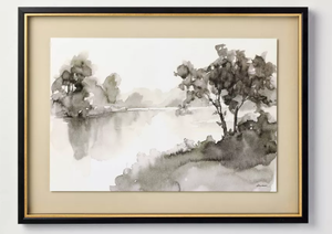 lot 343 image: 18x24 Washed Stream Framed Wall Art - Hearth & Hand with Magnolia