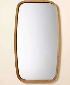 lot 349 image: 22x40 Decorative Rounded Corner Wood Wall Mirror - Hearth & Hand with Magnolia