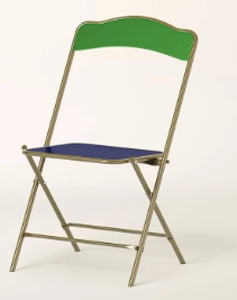 lot 351 image: LOT OF 2 Blue and Green Folding Kate Spade Chairs