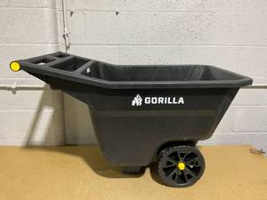 lot 136 image: Gorilla Carts 5 Cu. ft. Poly Garden Cart, 300 lbs. Capacity, 9 in. Maintenance-Free Wheels, PushPull Design
