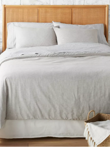 lot 387 image: 3pc Linen Blend Comforter Set Jet Gray - Hearth & Hand with Magnolia  FullQueen
