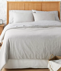 lot 389 image: 3pc Linen Blend Comforter Set Jet Gray - Hearth & Hand with Magnolia King
