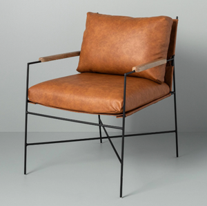 LOT of 2 Faux Leather Metal Accent Chair - Hearth Hand with Magnolia