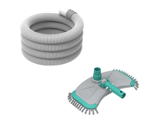 lot 184 image: Mainstays Cleaning Kit for Pools - Two Piece - Teal & Grey & White