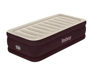 lot 196 image: Bestway  Maroon Tritech Airbed Twin 20 with Built-in AC Pump