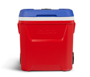 lot 197 image: Igloo 60 QT Laguna Ice Chest Cooler with Wheels, Red White & Blue