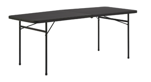 lot 268 image: Mainstays 6 Foot Bi-Fold Plastic Folding Table, Black