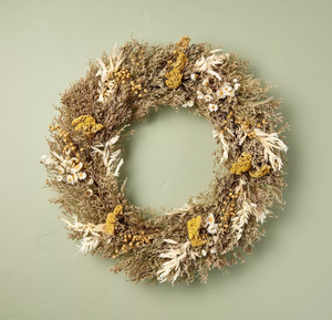 lot 288 image: LOT OF 2 21 Preserved Spring Grass and Flower Wreath - Hearth & Hand with Magnolia