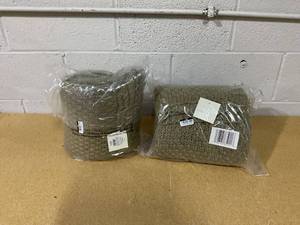 lot 190 image: LOT OF 2 Oversized Recycled Knit Throw Blanket - Threshold