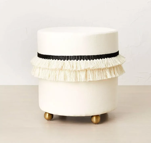 lot 162 image: Catania Tassel Ottoman with Ball Feet