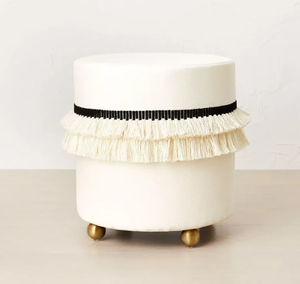 lot 164 image: Catania Tassel Ottoman with Ball Feet