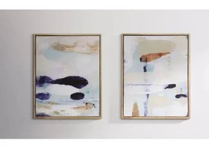 lot 165 image: 2PCS Project 62 Abstract Framed Wall Art Canvas
