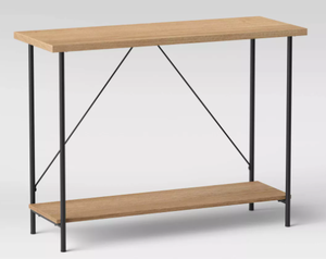 lot 167 image: Wood and Metal Dorm Console Table Natural - Room Essentials
