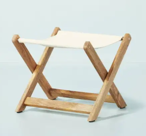 lot 487 image: Foldable Canvas & Wood Garden Seat - NaturalCream - Hearth & Hand with Magnolia