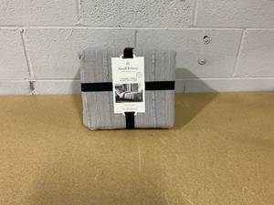 lot 384 image: 3pc Washed Loop Stripe Duvet Cover Bedding Set - Hearth & Hand with Magnolia